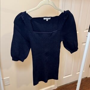 Z Supply Navy Puff Sleeve Top